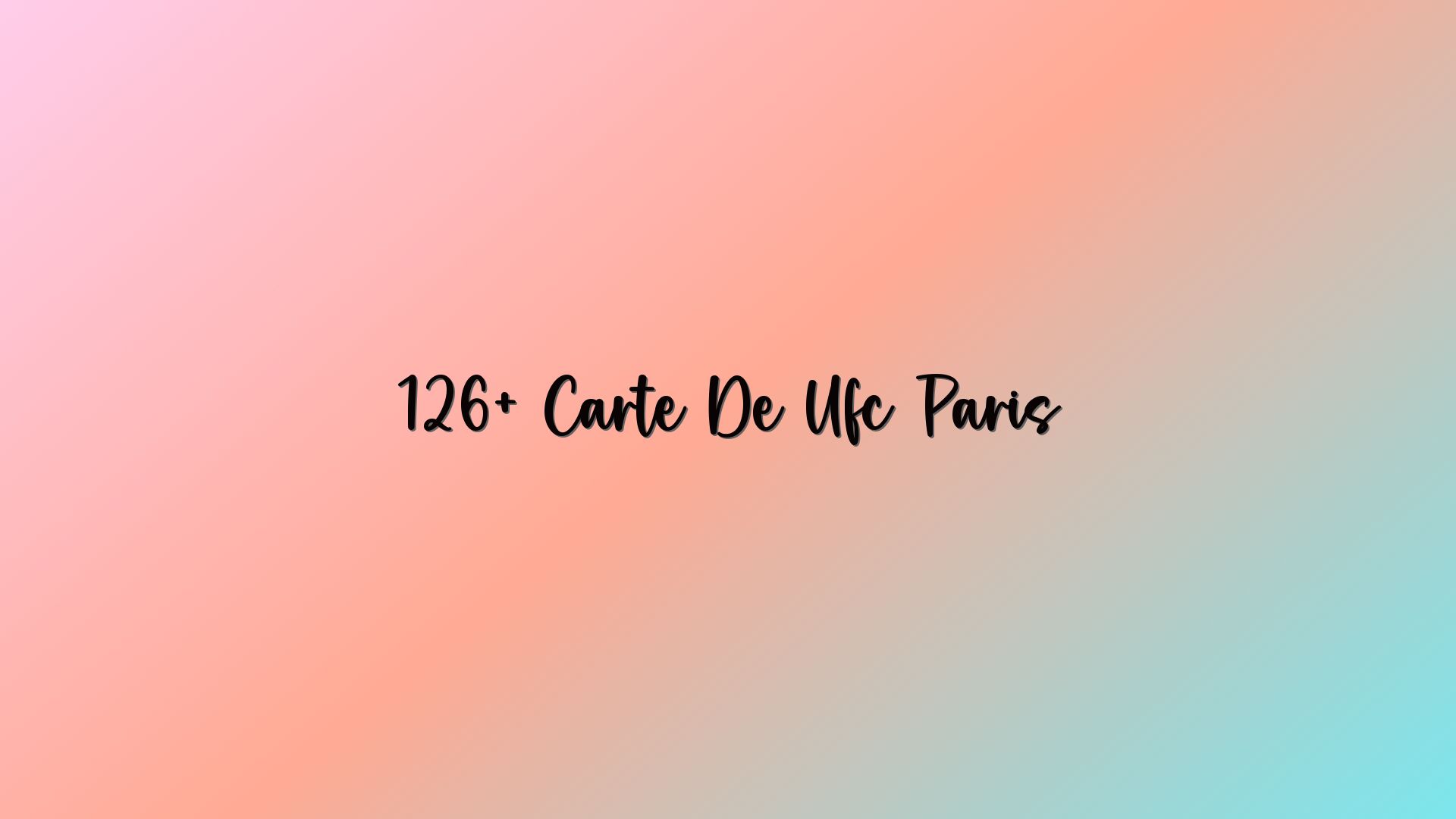 126+ Carte De Ufc Paris