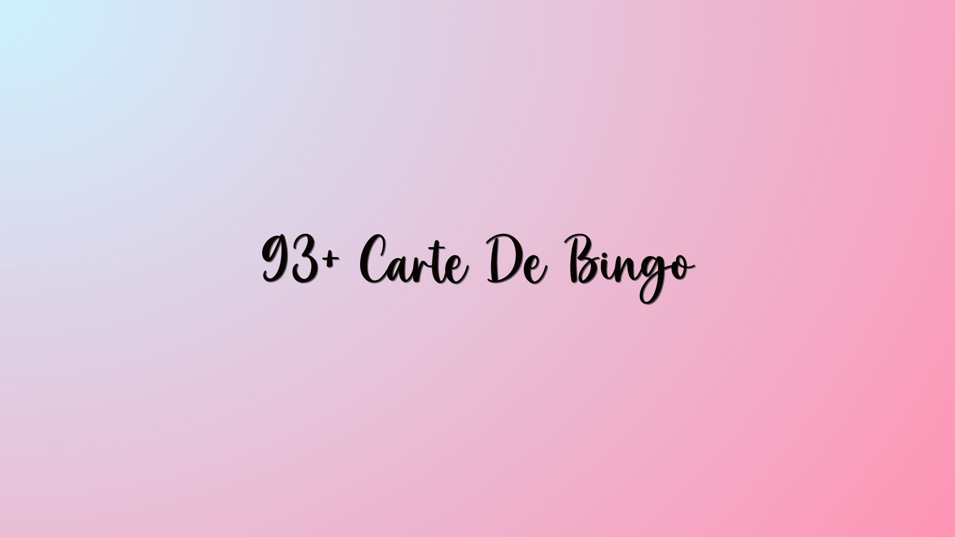 93+ Carte De Bingo