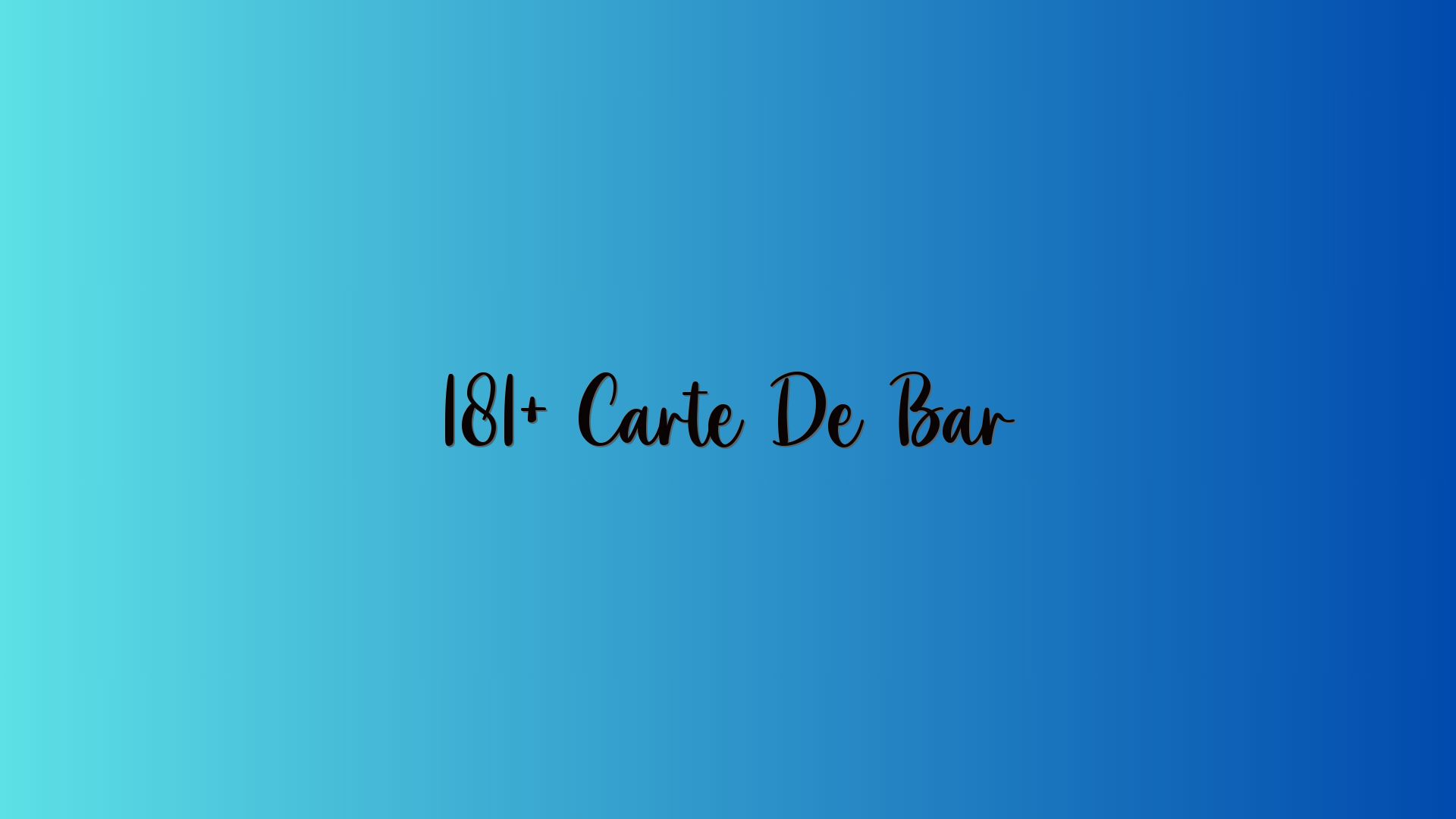 181+ Carte De Bar